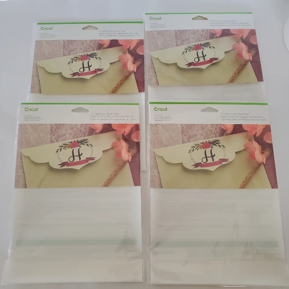 NIP CRICUT Lot Of 4 Printable Clear Sticker Paper 5 Sheets Each 8.5x11